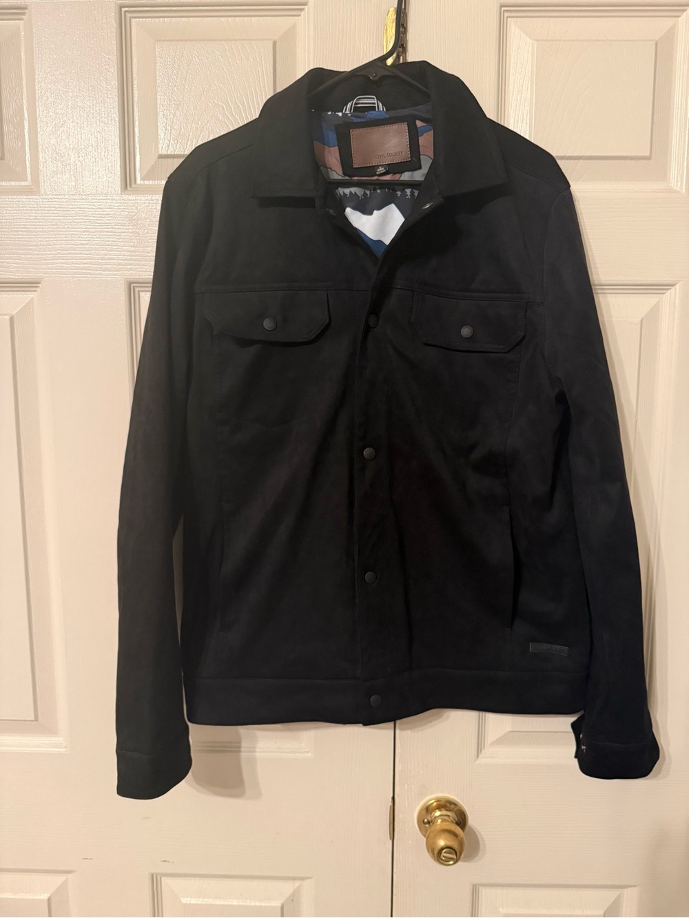Men's Black Lightweight Shirt Jacket - Classic Button-Front
